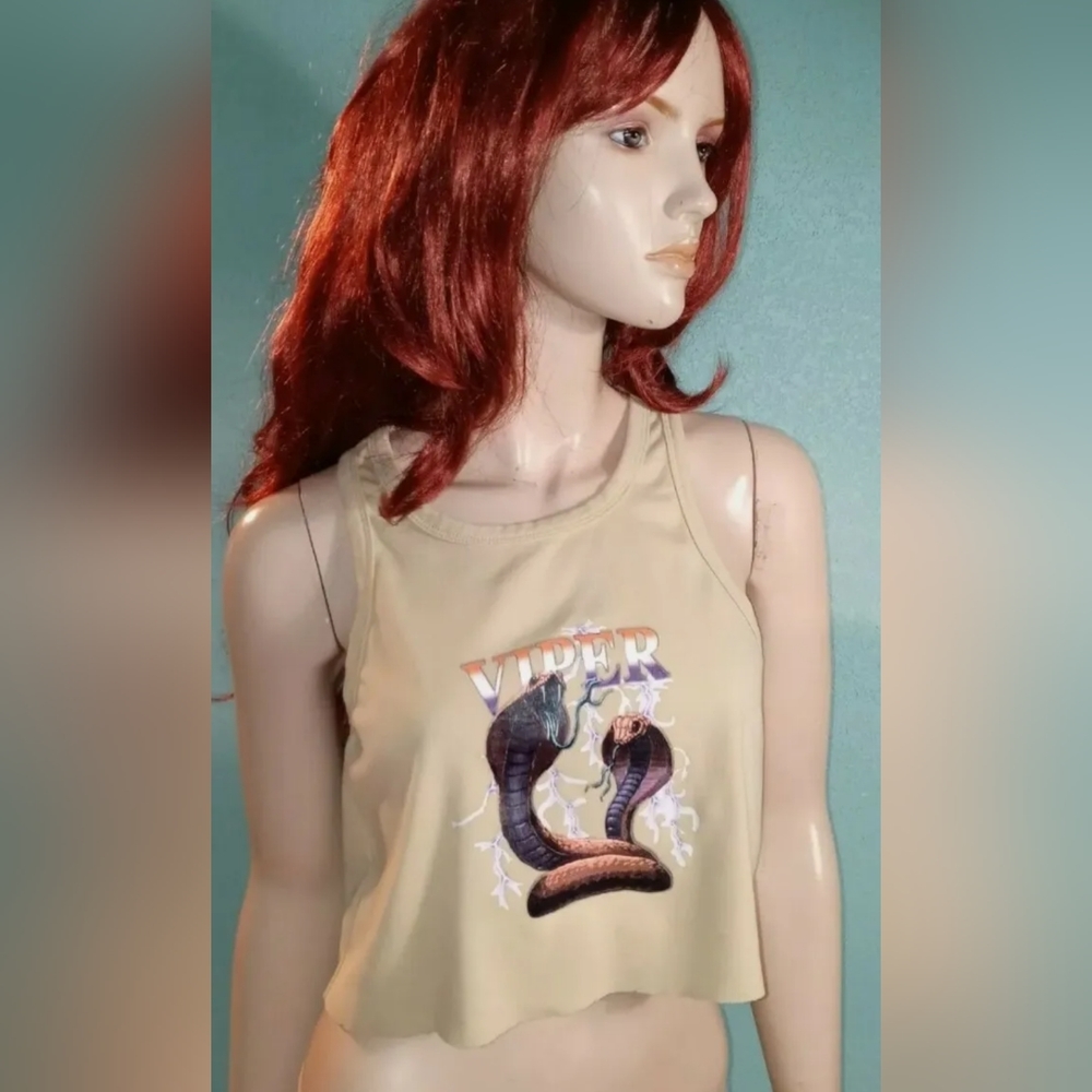 Jagger & Stone "VIPER" Snake Crop Tank Top Sz 8